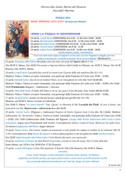 Settimana Santa e Pasqua del Signore 2014