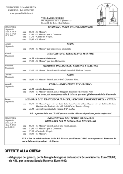 Foglio della Settimana - Parrocchia di Calerno