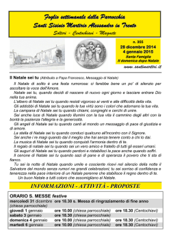 28 dicembre 2014 - Parrocchia Santi Martiri Anauniesi in Trento Solteri