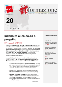 Indennit&agrave; ai co.co.co a progetto