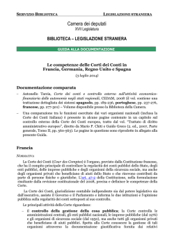 Camera dei deputati. Biblioteca, Le competenze delle Corti dei