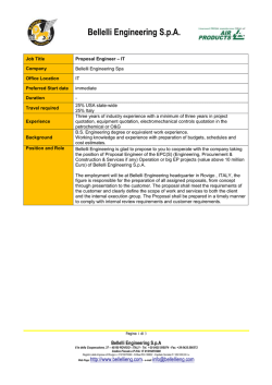 Schedule - Proposal Engineer