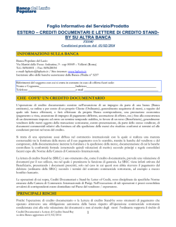 Foglio Informativo Crediti Documentari