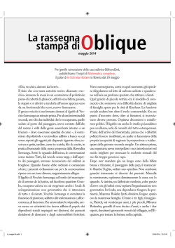 1-31 maggio - Oblique Studio