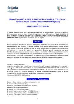 PRIMO SOCCORSO DI BASE IN AMBITO SPORTIVO (BLS) CON