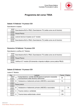 Programma del corso TSSA - Croce Rossa Italiana
