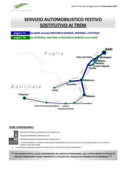 sostitutivo ai treni servizio automobilistico festivo