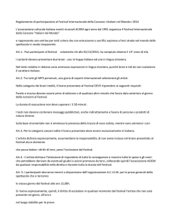 Regolamento - Festival Internazionale della Canzone Italiana