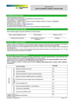 Conto corrente Formula Giovani TEEN