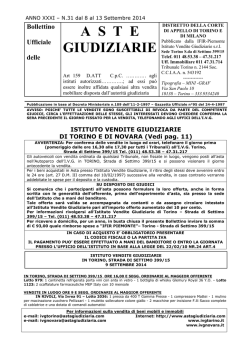 Boll.N31 dal 8 al 13 Settembre 2014