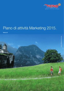 Piano di attivit&agrave; Marketing 2015. - Area Istituzionale