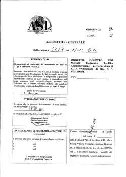 Delibera n 2158 del 15dic2014 RDO Mercato Elettronico P M per