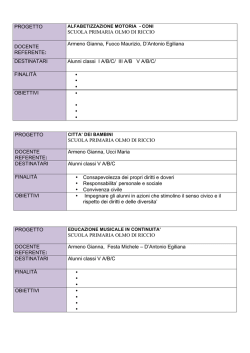 PROGETTO SCUOLA PRIMARIA OLMO DI RICCIO DOCENTE