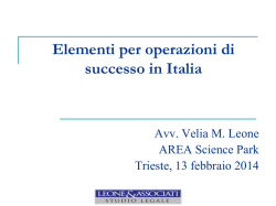 presentazione avvLEONE operazioni successo in Italia
