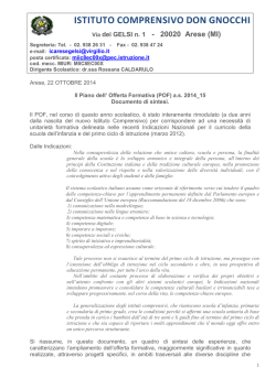 sintesi POF 2014_15-1 - Istituto Comprensivo di Arese