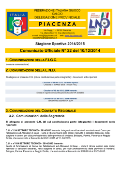 Comunicato n.22 - F.I.G.C