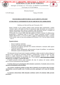 Avviso 29.12.2014, n. 91.587 di prot