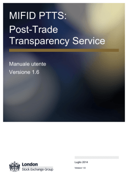 MIFID PTTS: Post-Trade Transparency Service