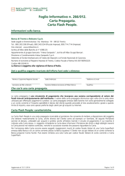 Foglio Informativo n. 266/012. Carta Prepagata. Carta Flash People.