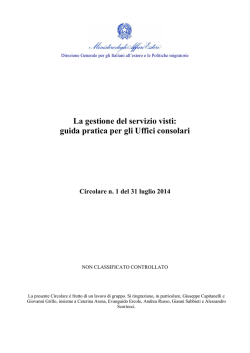 La gestione del servizio visti - Dipartimento per le libertà civili e l