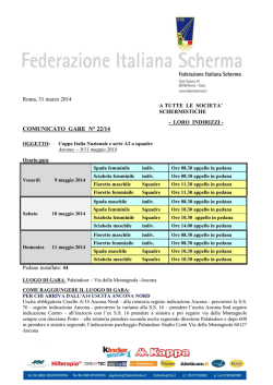 COMUNICATO GARE N° 22/14 - Federazione Italiana Scherma