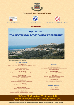 Comune di San Cosmo Albanese CONVEGNO