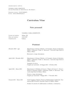 Curriculum Vitae - Università degli Studi di Milano