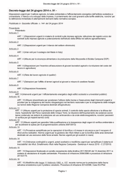 DL 91/2014 - Dipartimento delle Finanze