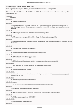 Decreto-legge del 28 marzo 2014 n. 47 -