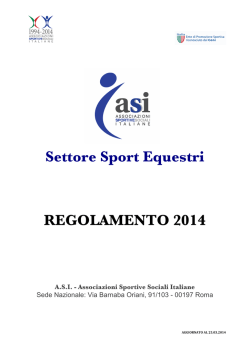 Settore Sport Equestri REGOLAMENTO 2014