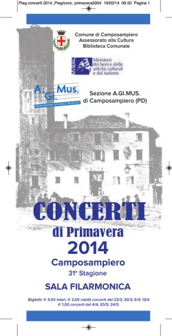 Scarica libretto - A.Gi.Mus: associazione giovanile musicale