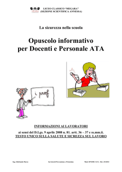 Opuscolo informativo per Docenti e Personale ATA