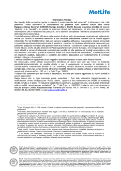 Informativa privacy Metlife marzo_2014