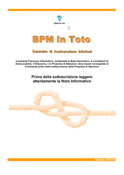 BPM In Toto - Fascicolo Informativo