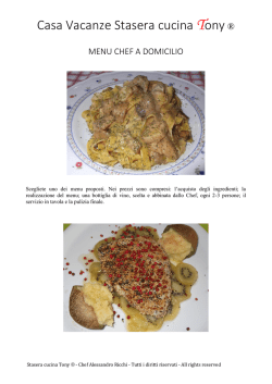 Menu e prezzi Chef a Domicilio per Casa Vacanze