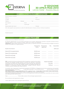 5&ordf; EDIZIONE 30 APR/4 MAG 2014