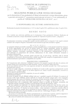 comune di zapponeta selezione pubblica per titoli ed
