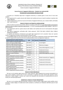 Istruzioni e modulistica per la presentazione del piano di studi