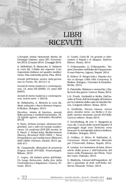 Libri ricevuti - Storia Mediterranea