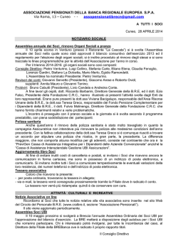 associazione pensionati della banca regionale europea spa