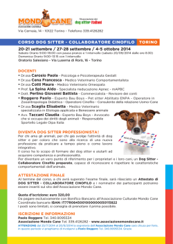 programma - Paolo Roggero Dog Sitter Qualificato