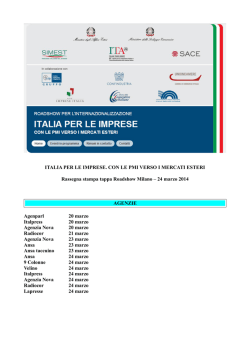 Rassegna Stampa Milano 24 marzo 2014
