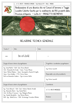 Generale Relazione tecnica generale