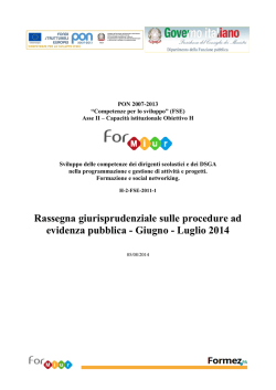 Rassegna Appalti Giugno - Luglio 2014