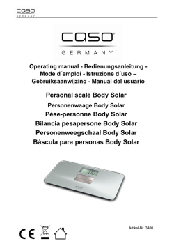 Personal scale Body Solar Pèse-personne Body Solar