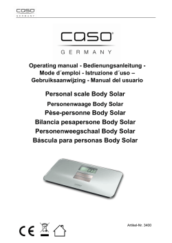 Personal scale Body Solar P&egrave;se-personne Body Solar