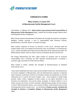 Comunicato Stampa Nomina Nuovo CFO