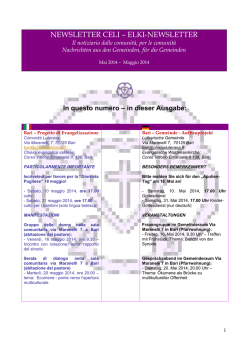 Eventi del mese - Chiesa Evangelica Luterana in Italia