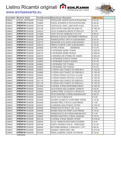 Listino ricambi Edilkamin Atena