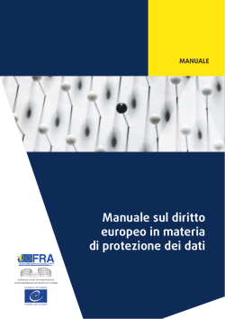 Manuale sul diritto europeo in materia di protezione dei dati
